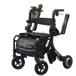 Eezy Roller motorised chair with black frame and wheels.