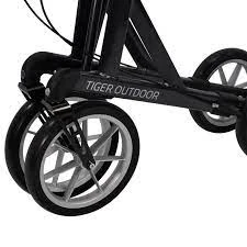 Close-up of Mobilex Tiger Outdoor Rollator wheels.