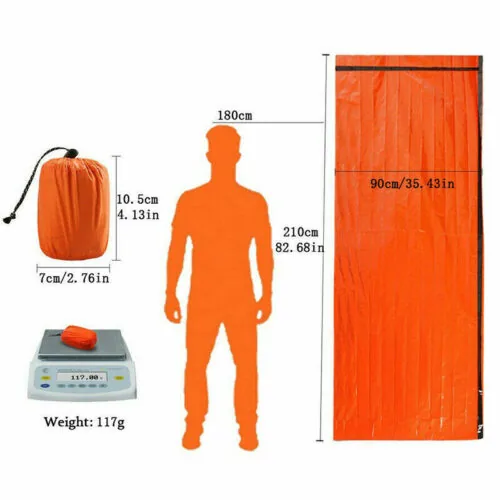 Orange waterproof cover with dimensions and weight displayed.