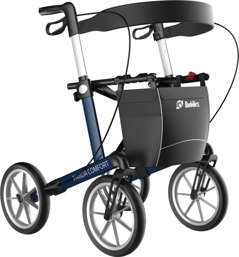 Lightweight Folding Rollator with Seat & Big Puncture Proof Wheels | Mobilex Panda Comfort - Image 1