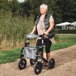 All Terrain Rollator With Pneumatic Tires | Outdoor Walker with Big Wheels & Seat | Mobilex Puma Air - Image 6