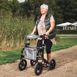 All Terrain Rollator With Pneumatic Tires | Outdoor Walker with Big Wheels & Seat | Mobilex Puma