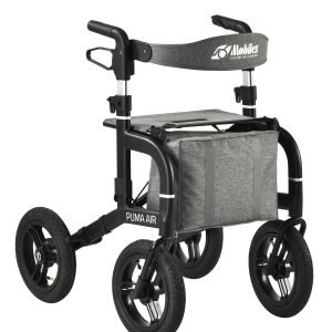 Rollator With Pneumatic Tires | Outdoor Rollator Walker with Big Wheels | with Seat | Mobilex Puma