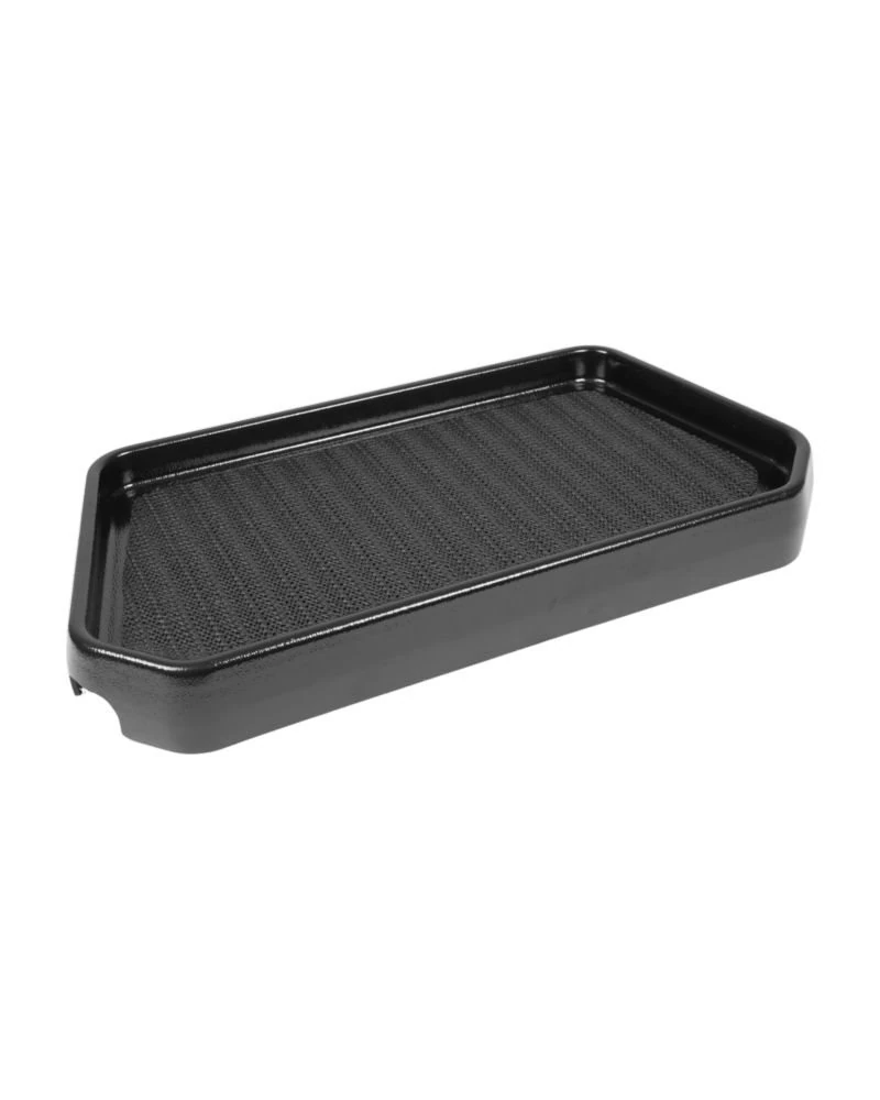 Black Mobilex Rollator Tray with non-slip surface.