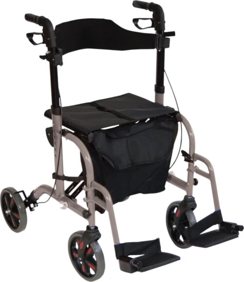 Lightweight Folding Rollator With Seat and Travel Wheelchair | Rollator & Manual Wheelchair For Disabled & Elderly - Image 14