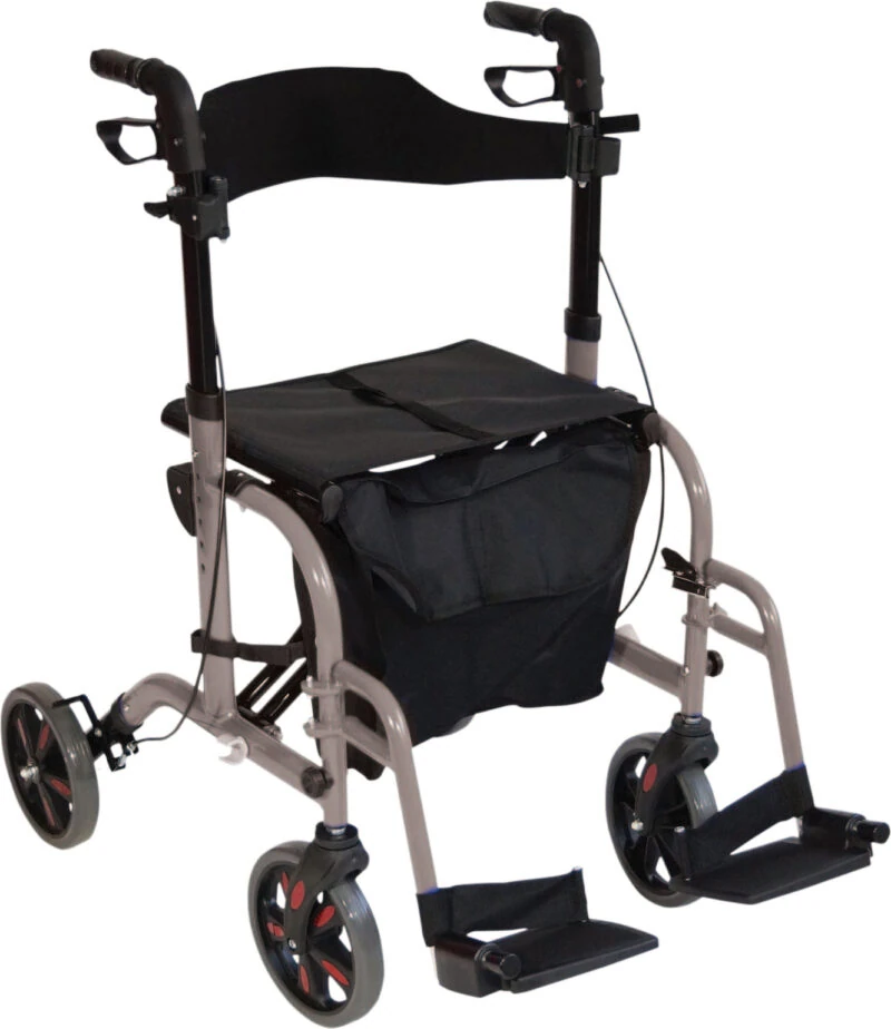 Lightweight Folding Rollator With Seat and Travel Wheelchair | Rollator & Manual Wheelchair For Disabled & Elderly - Image 14