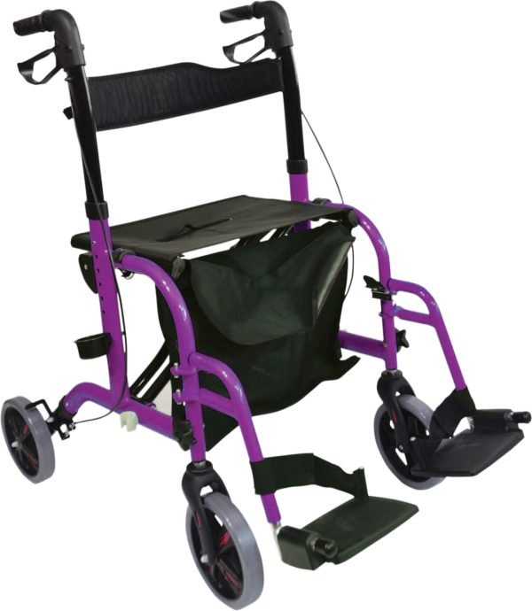 2 In 1 Rollator with seat Transit Chair