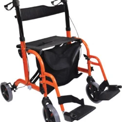 Lightweight Folding Rollator With Seat and Travel Wheelchair | Rollator & Manual Wheelchair For Disabled & Elderly - Image 8