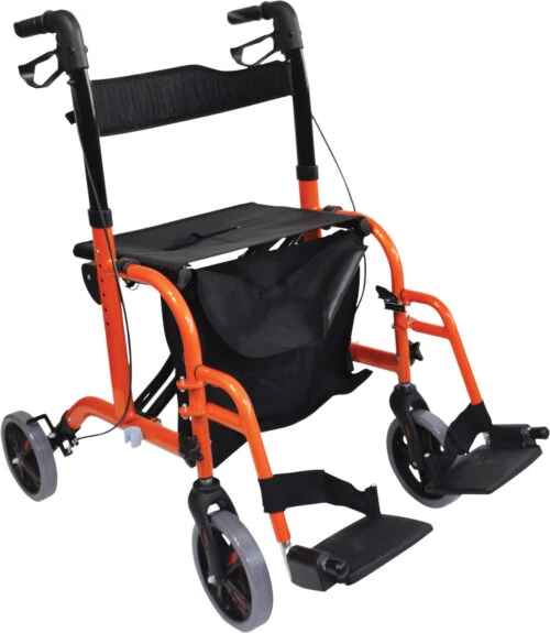 Lightweight Folding Rollator With Seat and Travel Wheelchair | Rollator & Manual Wheelchair For Disabled & Elderly - Image 8