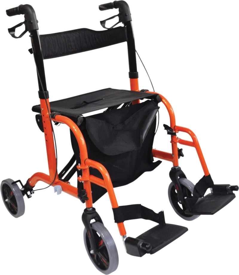Lightweight Folding Rollator With Seat and Travel Wheelchair | Rollator & Manual Wheelchair For Disabled & Elderly - Image 8