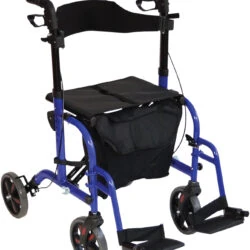 Lightweight Folding Rollator With Seat and Travel Wheelchair | Rollator & Manual Wheelchair For Disabled & Elderly - Image 2