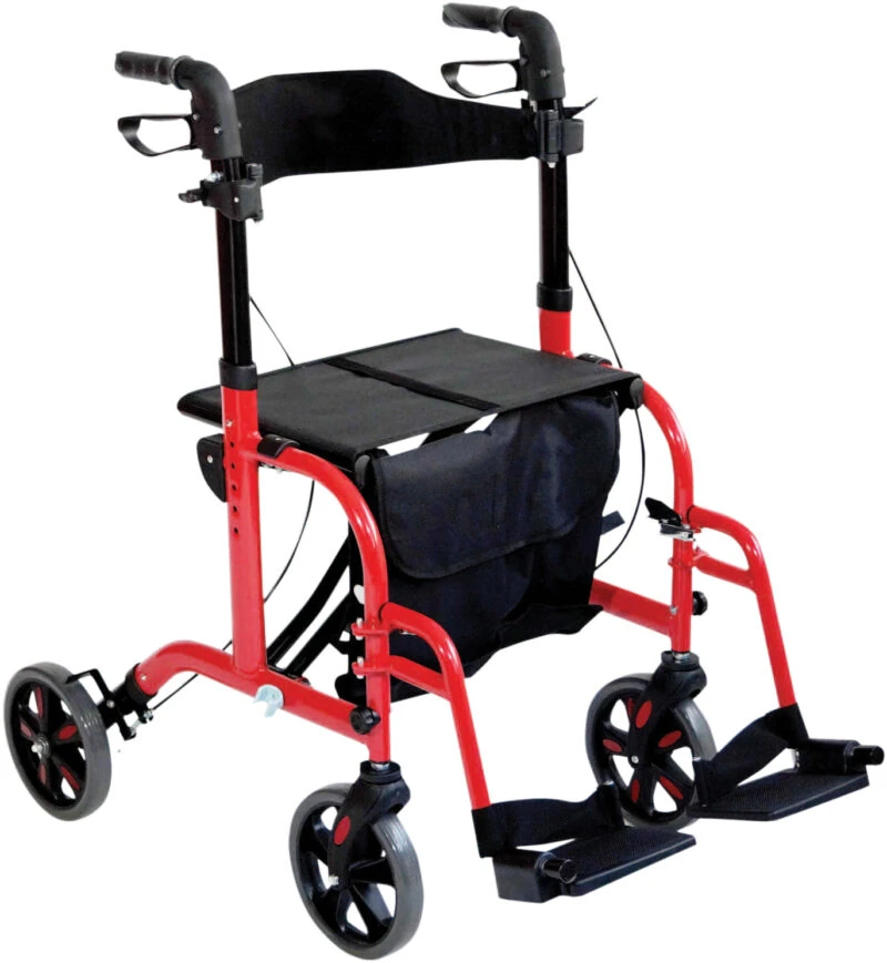 Lightweight Folding Rollator With Seat and Travel Wheelchair | Rollator & Manual Wheelchair For Disabled & Elderly - Image 5