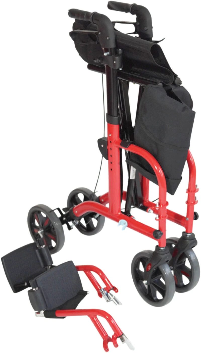 Lightweight Folding Rollator With Seat and Travel Wheelchair | Rollator & Manual Wheelchair For Disabled & Elderly - Image 3