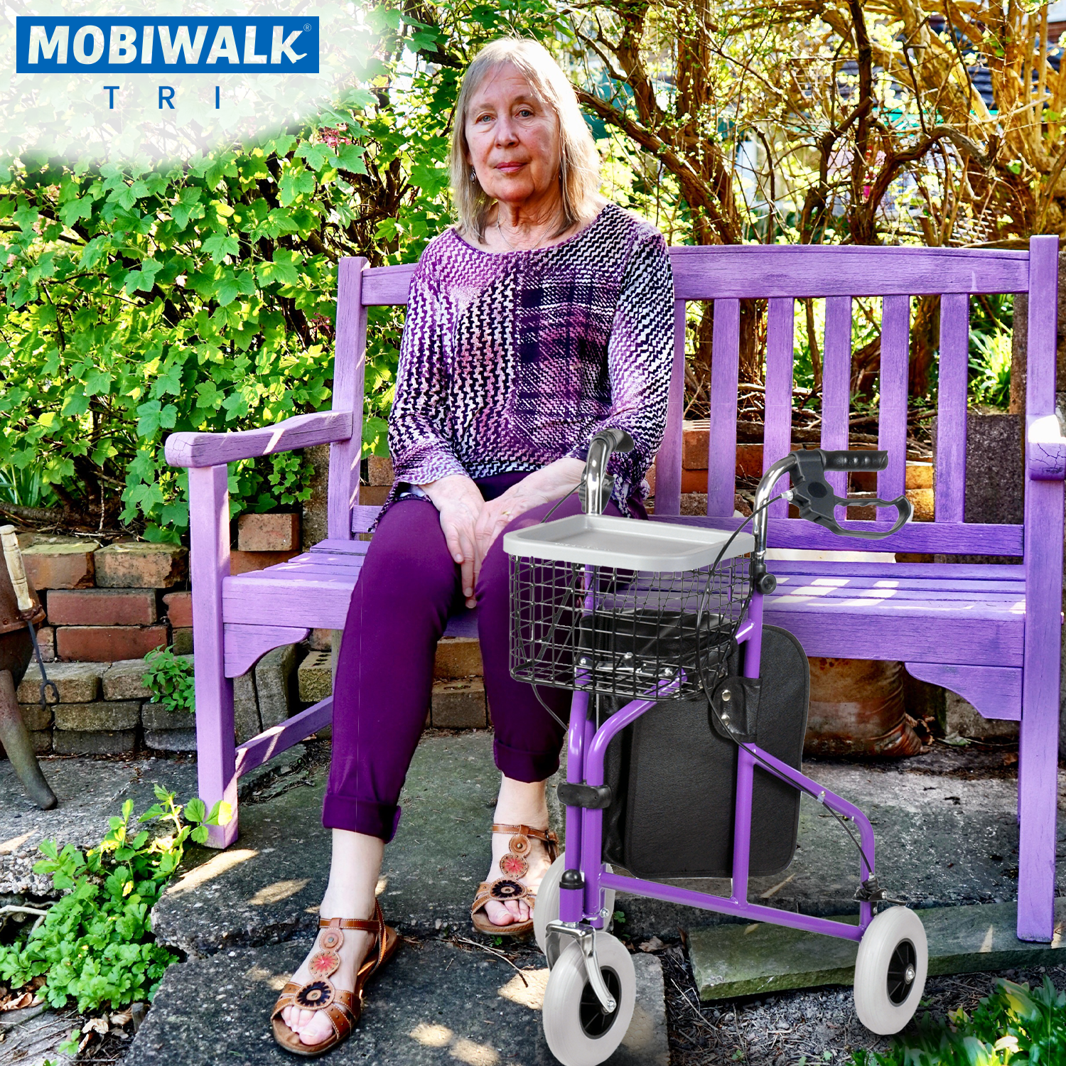 MobiWalk® 3 WHEELED ROLLATOR | TRI WALKER For Elderly | Lightweight | Folding 3 Wheel Walker