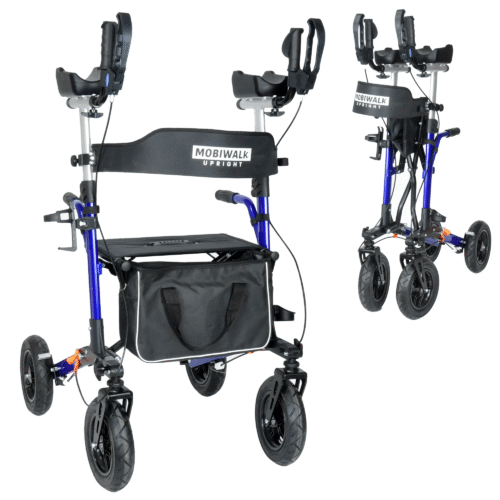 MobiWalk® Upright Walker with Seat | Stand Up Walker for Seniors | Pneumatic Wheels | Forearm Support Rollator for Elderly & Disabled - Image 19
