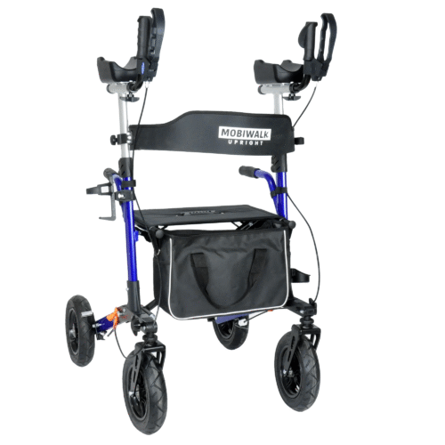 MobiWalk® Upright Walker with Seat | Stand Up Walker for Seniors | Pneumatic Wheels | Forearm Support Rollator for Elderly & Disabled - Image 20