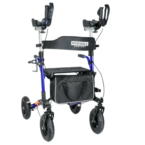MobiWalk® Upright Walker with Seat | Stand Up Walker for Seniors | Pneumatic Wheels | Forearm Support Rollator for Elderly & Disabled - Image 20