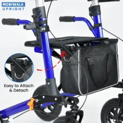 MobiWalk® Upright Walker with Seat | Stand Up Walker for Seniors | Pneumatic Wheels | Forearm Support Rollator for Elderly & Disabled - Image 25