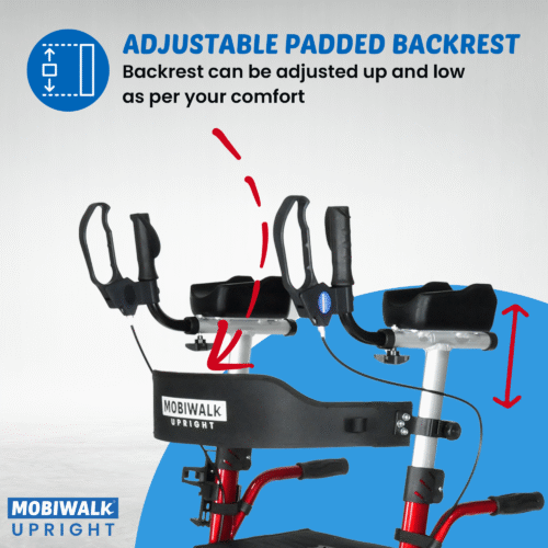 MobiWalk® Upright Walker with Seat | Stand Up Walker for Seniors | Pneumatic Wheels | Forearm Support Rollator for Elderly & Disabled - Image 13