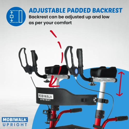 MobiWalk® Upright Walker with Seat | Stand Up Walker for Seniors | Pneumatic Wheels | Forearm Support Rollator for Elderly & Disabled - Image 13