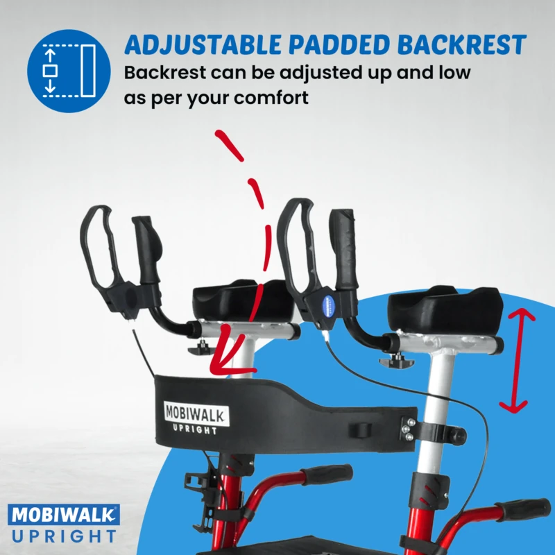 MobiWalk® Upright Walker with Seat | Stand Up Walker for Seniors | Pneumatic Wheels | Forearm Support Rollator for Elderly & Disabled - Image 13