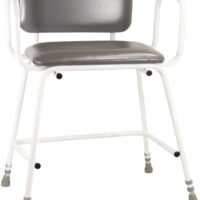 Bariatric perching stool-with-Arms-and-Padded-Backrest