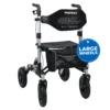 MobiWalk® All Terrain 4 Wheeled Rollator with Pneumatic Big Wheels | Outdoor Walking Aid with Pneumatic Tyres | With Seat & Adjustable Backrest | Designed for Bigger Builds