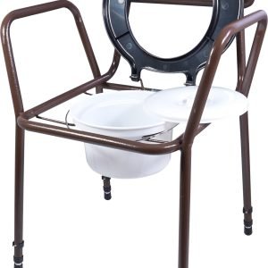 Height Adjustable Bedside Commode Chair | with Padded Seat and Back