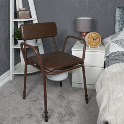 Bedside Commode | Height Adjustable Stacking Commode Chair for Elderly & Disabled with Padded Back and Over Seat - Image 1