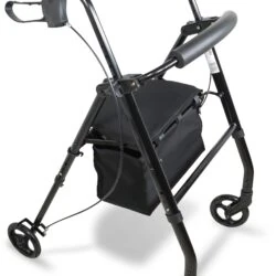 Lightweight 4 Wheeled Rollator for Elderly & Seniors | With Seat & Basket | Puncture Proof 6" Wheels - Image 6