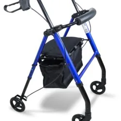 Lightweight 4 Wheeled Rollator for Elderly & Seniors | With Seat & Basket | Puncture Proof 6" Wheels