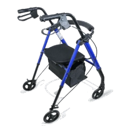 Lightweight 4 Wheeled Rollator for Elderly & Seniors | With Seat & Basket | Puncture Proof 6" Wheels - Image 9