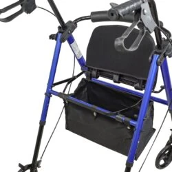 Lightweight 4 Wheeled Rollator for Elderly & Seniors | With Seat & Basket | Puncture Proof 6" Wheels - Image 4
