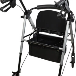 Lightweight 4 Wheeled Rollator for Elderly & Seniors | With Seat & Basket | Puncture Proof 6" Wheels - Image 11