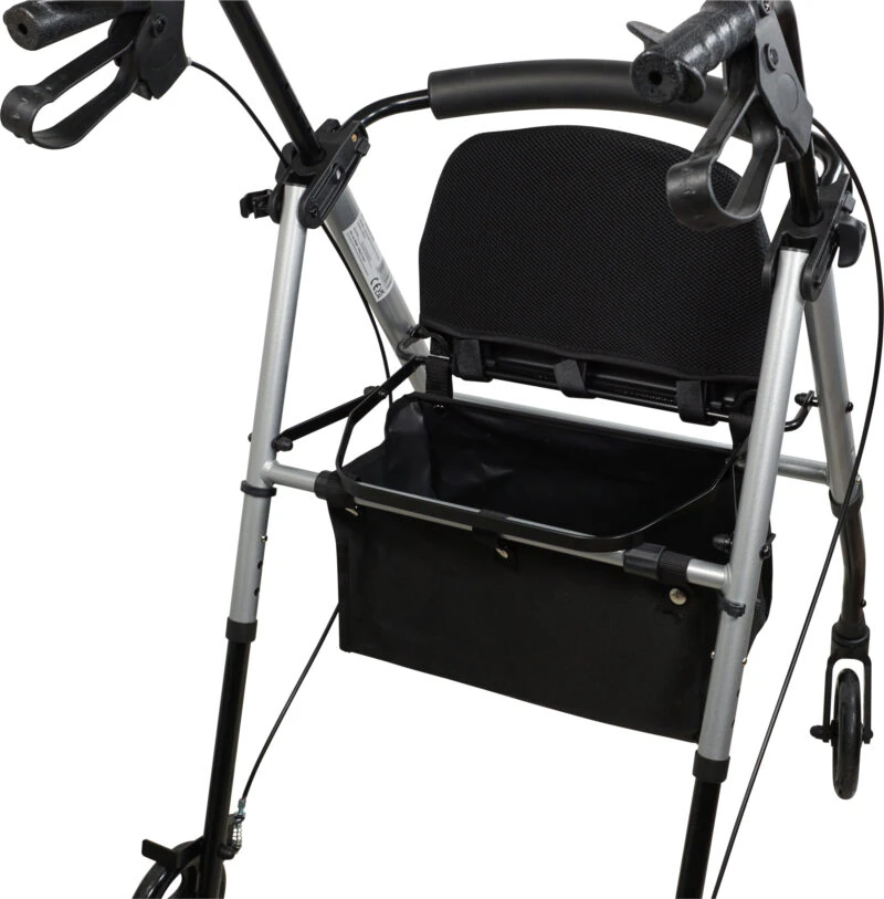 Lightweight 4 Wheeled Rollator for Elderly & Seniors | With Seat & Basket | Puncture Proof 6" Wheels - Image 11