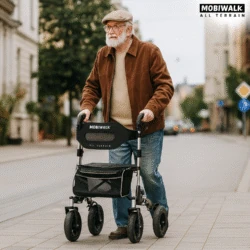 MobiWalk All Terrain Rollator with pneumatic big wheels for hire