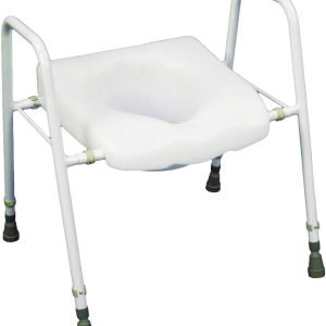 Width Height Adjustable Raised Toilet Seat and Frame | for Elderly & Disabled