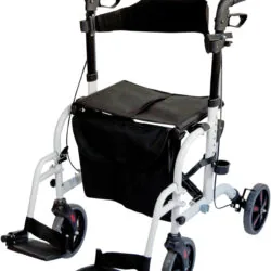 Lightweight Folding Rollator With Seat and Travel Wheelchair | Rollator & Manual Wheelchair For Disabled & Elderly