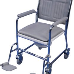 Wheeled Commode With Padded Seat | Mobile Commode | Rolling Commode Chair | Pre Assembled - Image 1