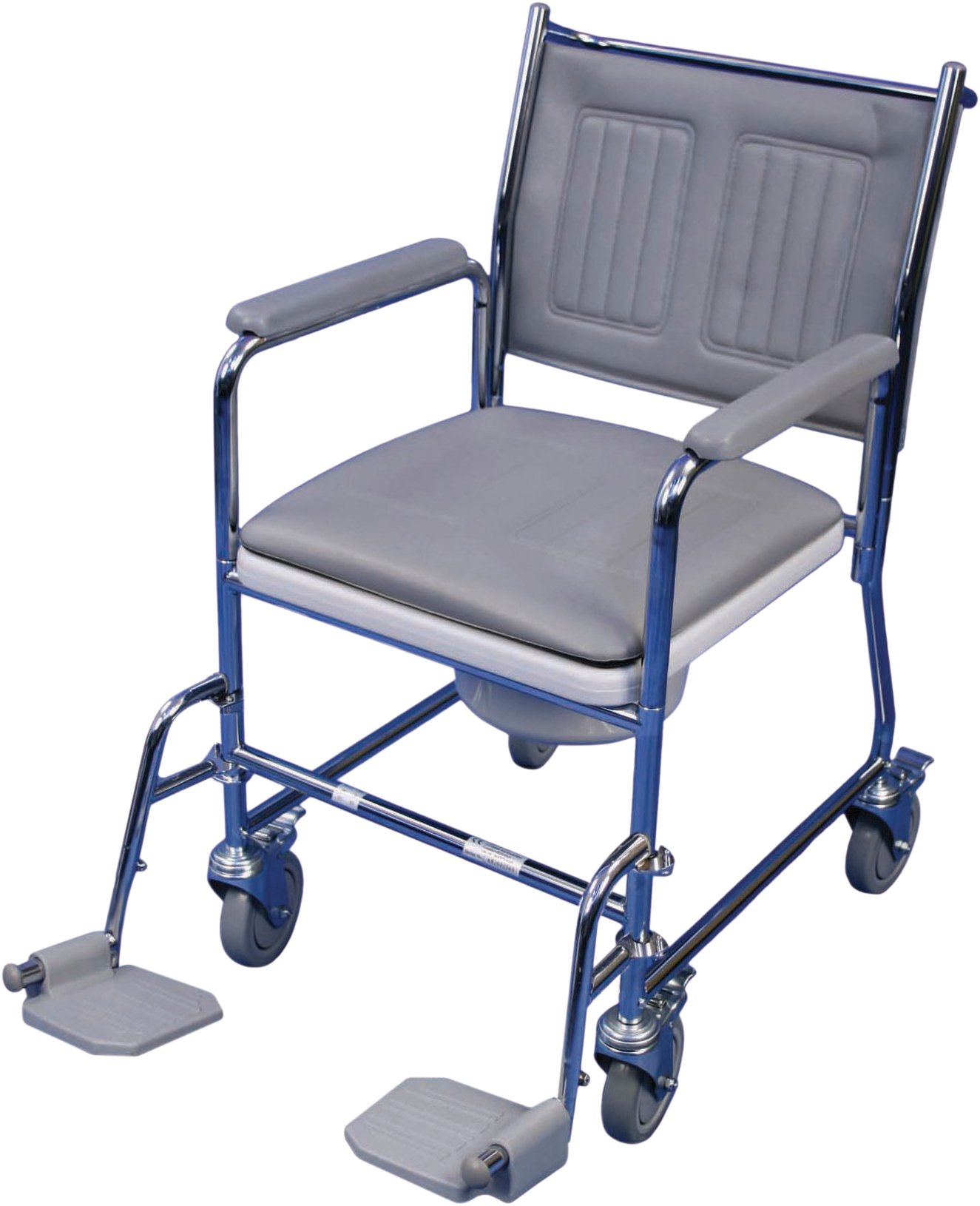 Rolling-Commode-Chair-with-padded-seat