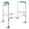 Toilet Support Frame For Elderly with Toilet Roll Holder | Adjustable Free Standing Toilet Frame