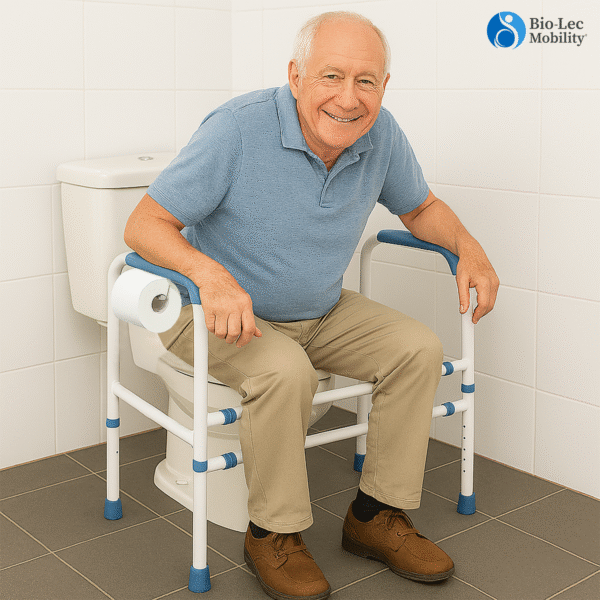 Toilet Support Frame for Elderly, Disabled, Support Frames for Toilet, Adjustable Free Standing Toilet Safety Frames, Toilet Aids