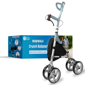 NEW REPACKED MobiWalk® Crutch Rollator | Wheeled Crutch for Elderly, Women & Men | Crutches with Wheels & Brakes C83