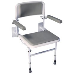 Wall Mounted Shower Seat | Foldable Solo Deluxe Shower Seat with Legs and Arms | Heavy Duty - Image 1