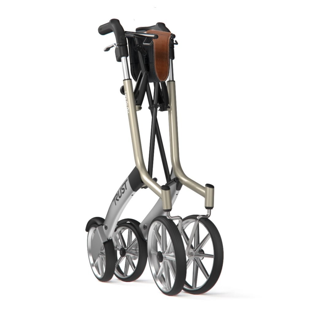 Lightweight folding outdoor rollator lets go out