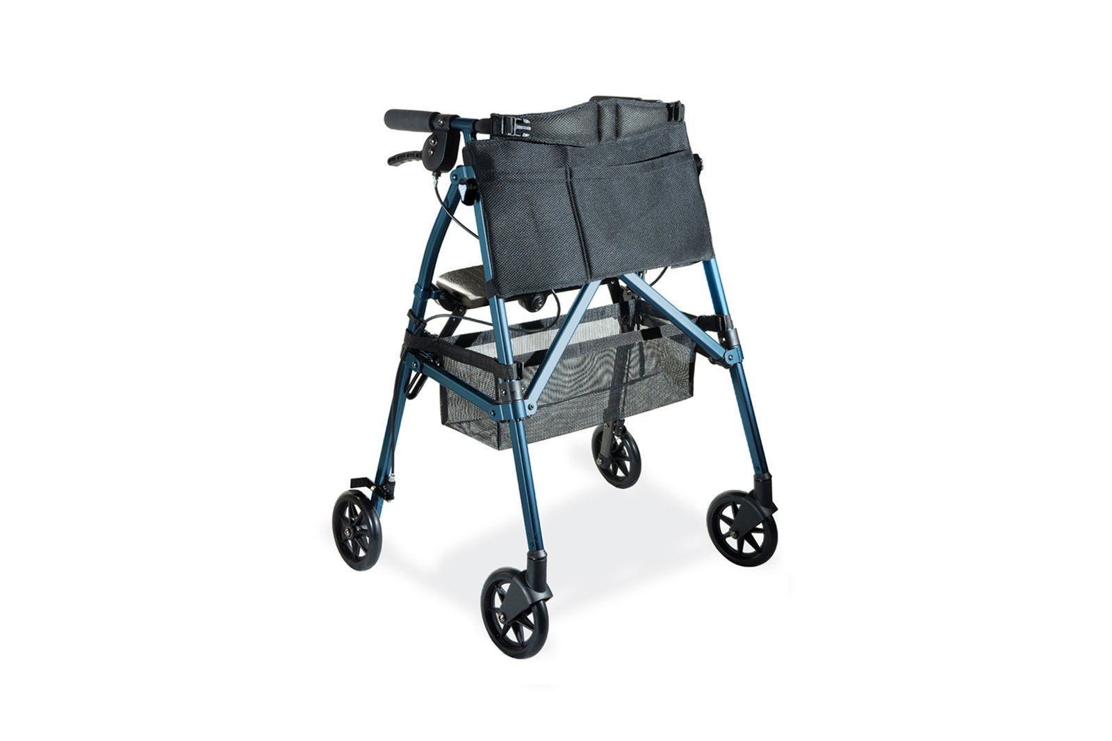 lightweight walker with wheels, folding walker for elderly, lightweight walker for seniors, lightweight folding walker, stander ez fold and go rollator cobalt blue