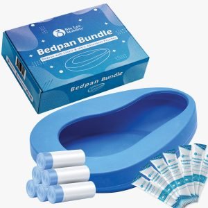 Bed Pan for Adults | Bed Pan with 30 Disposable Gloves, 30 Liners, and 30 Absorbent Pouches | for Hospital & Home