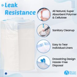 Bedpan liners with leak resistance and easy disposal features.