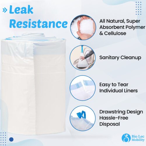 Bedpan liners with leak resistance and easy disposal features.