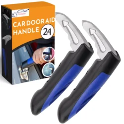 Two Car Cane grab handles with packaging showing usage and features.